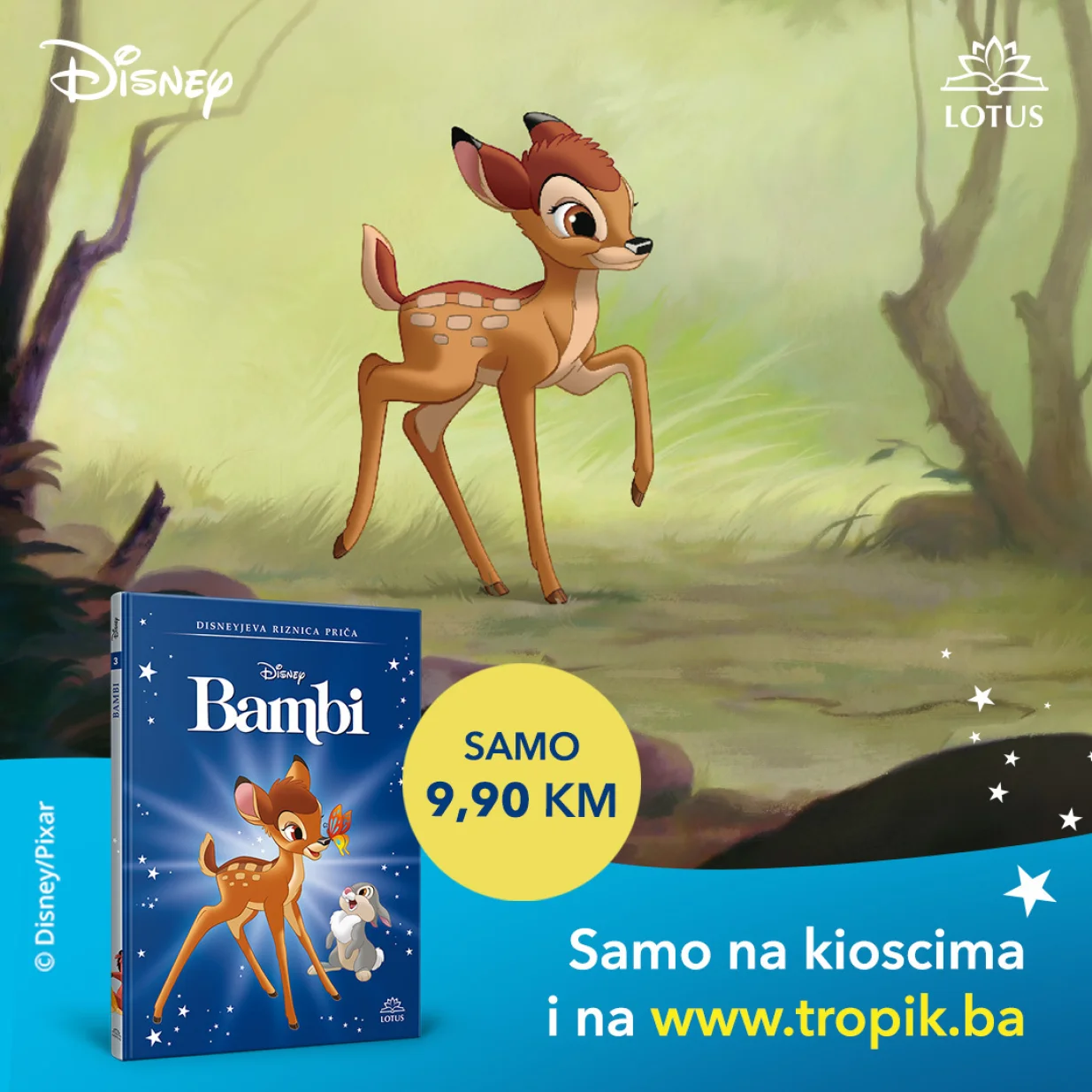 DISNEYJEVA RIZNICA PRIČA – KLASICI ZA SVE GENERACIJETreća knjiga – Bambi je na kioscima/