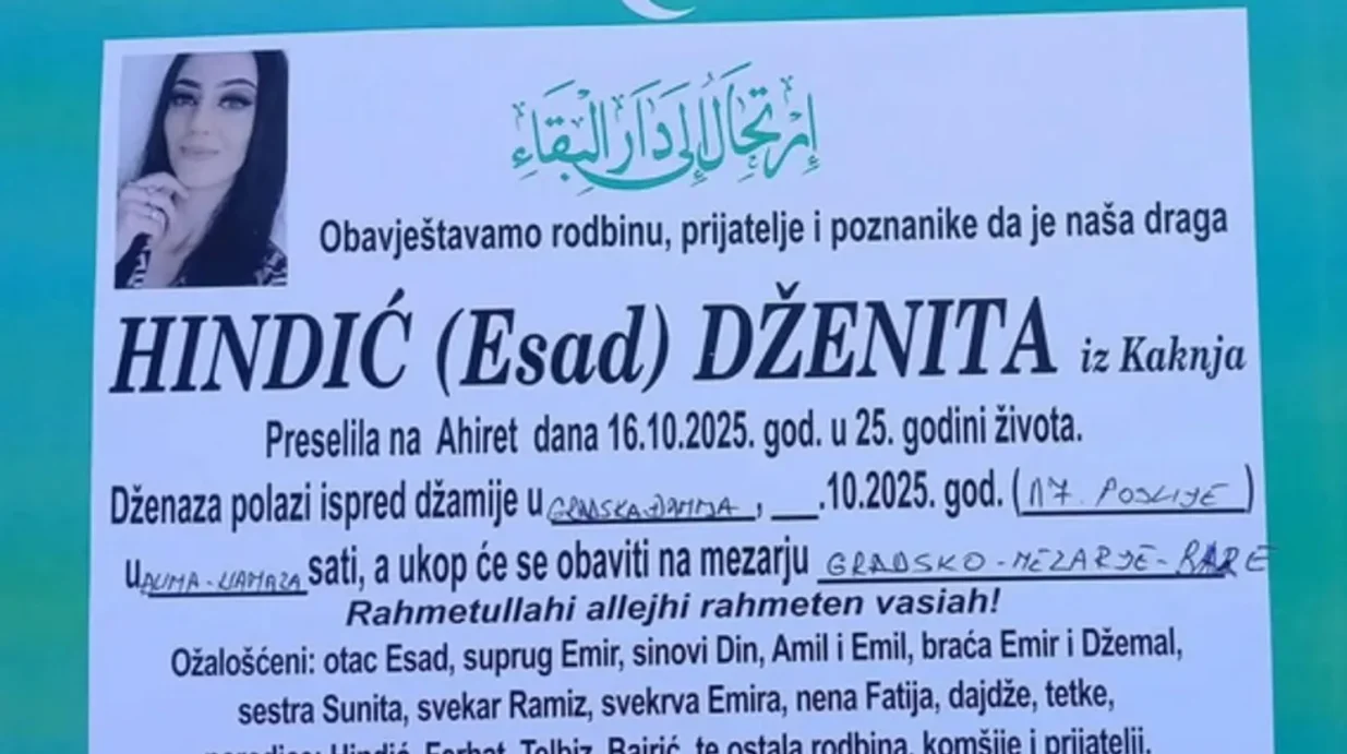 Preminula Dženita Hindić/