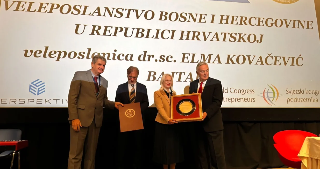 Zlatna nagrada i priznanje "GLOBALLOCAL" za ambasadoricu BiH u Hrvatskoj Elmu Kovačević-Bajtal//