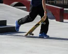 epa10042006 Athletes skate at a practice session during the World Street Skateboarding event in Rome, Italy, 29 June 2022. EPA/Riccardo Antimiani/Riccardo Antimiani