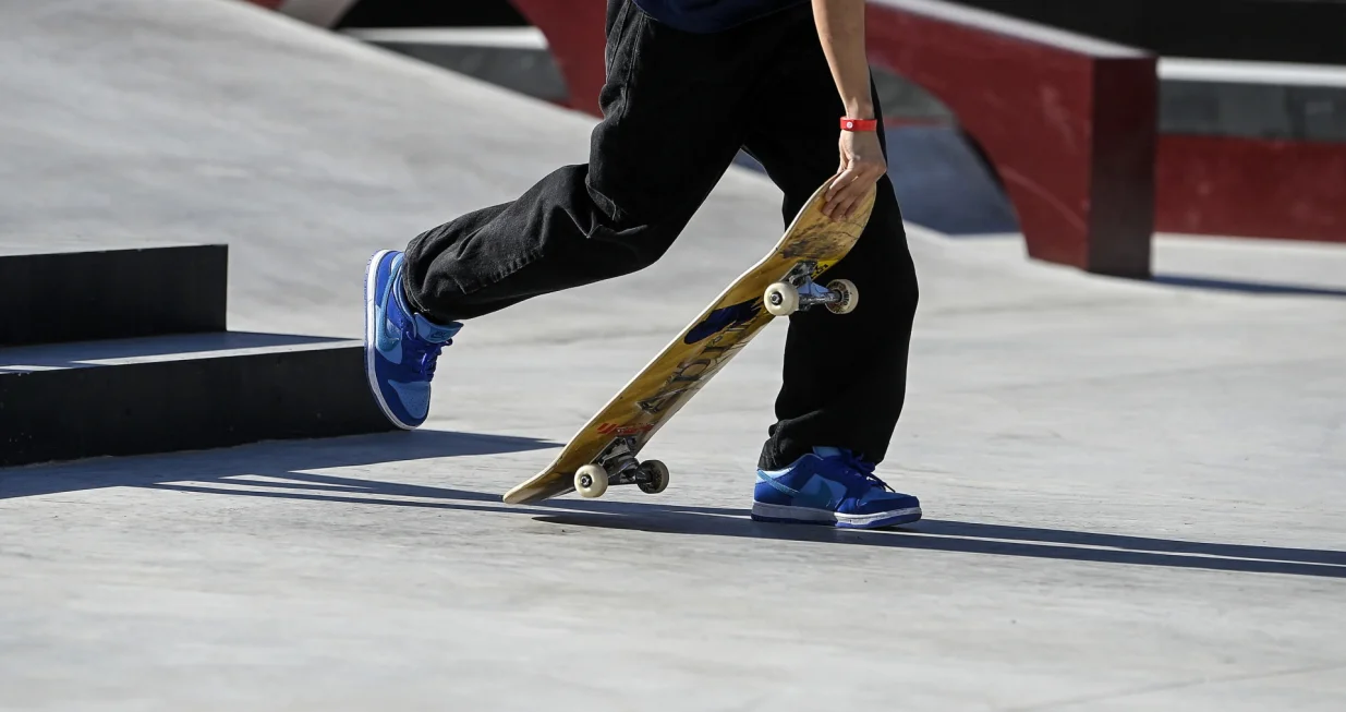 epa10042006 Athletes skate at a practice session during the World Street Skateboarding event in Rome, Italy, 29 June 2022. EPA/Riccardo Antimiani/Riccardo Antimiani