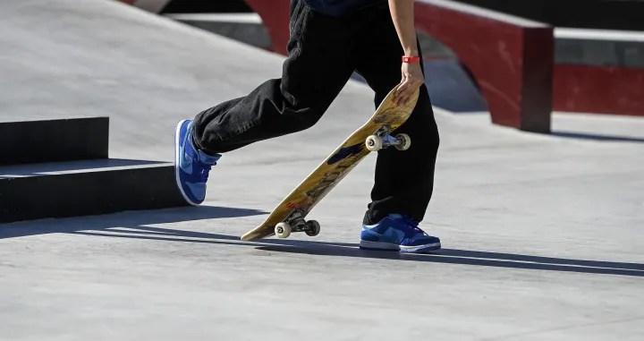 epa10042006 Athletes skate at a practice session during the World Street Skateboarding event in Rome, Italy, 29 June 2022. EPA/Riccardo Antimiani/Riccardo Antimiani