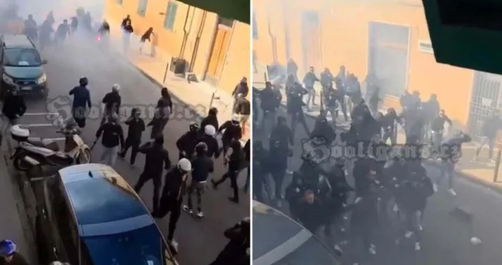 Tuča navijača Pise i Verone (FOTO: Screenshot/X)/Foto: 