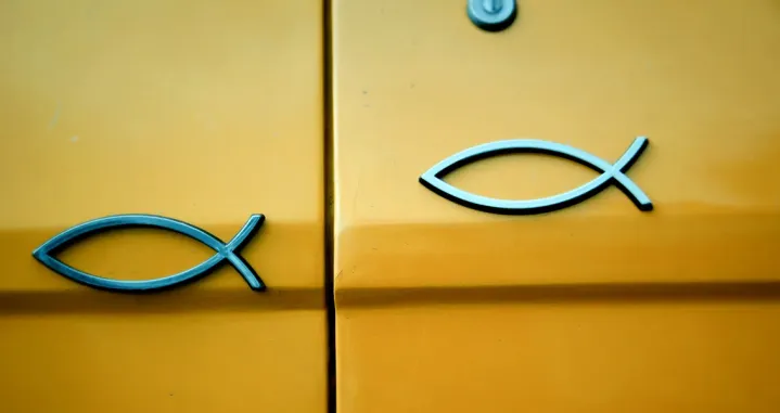 riba, auto, simbol, znak/