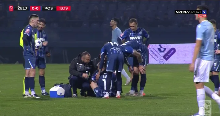 Šošić se povrijedio i izašao iz igre (FOTO: Screenshot/Arenasport)/Foto: 