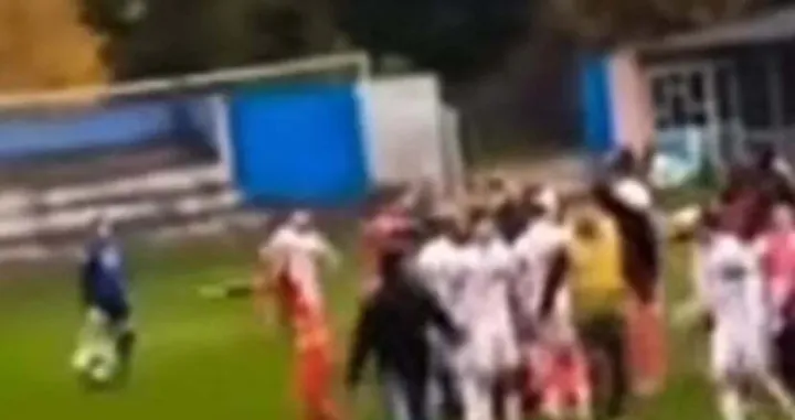 Žestoka tuča navijača i igrača u Srbiji (FOTO: Screenshot/Instaram)/Foto: 