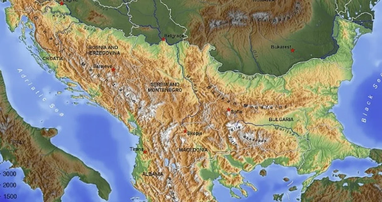 balkan, geografija, mapa/