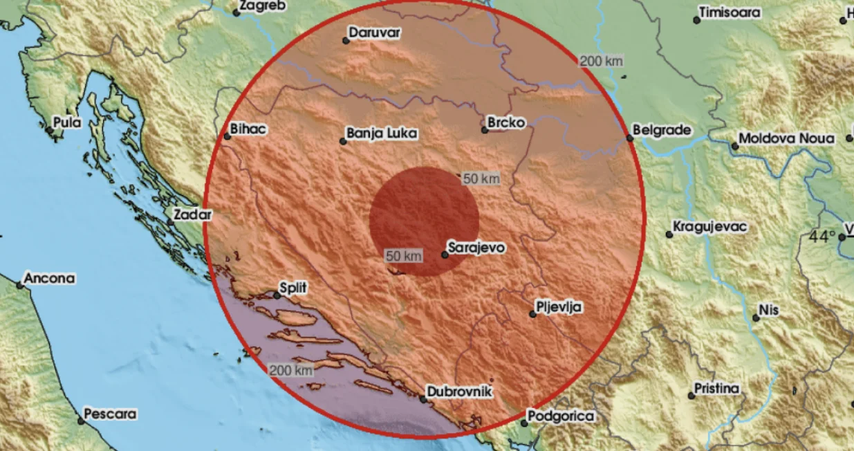Zemljotres na području BiH/Emsc 