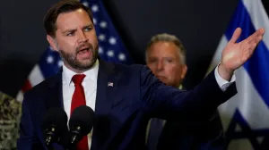 U.S. Vice President JD Vance speaks to members of the media in Kiryat Gat, Israel, October 21, 2025. REUTERS/Ammar Awad/Ammar Awad