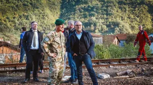 Luigi Soreca u Donjoj Jablanici nakon razornih poplava//