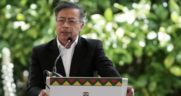 FILE PHOTO: Colombia's President Gustavo Petro speaks during the Fifth Presidential Summit of the Amazon Cooperation Treaty Organization (ACTO), where member states meet to tackle environmental, social, and climate challenges in the Amazon biome, in Bogota, Colombia, August 22, 2025. REUTERS/Nathalia Angarita/File Photo/Nathalia Angarita