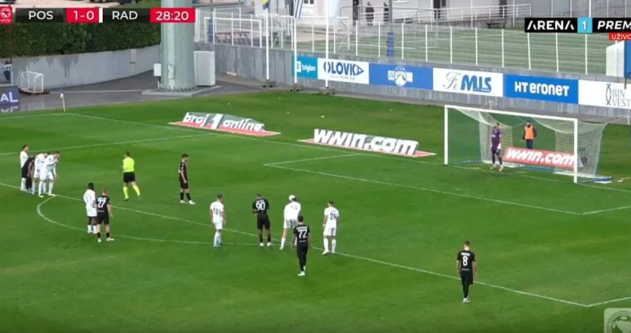 Drugi gol Posušja protiv Radnika (FOTO: Screenshot/Arenasport)/Foto: 
