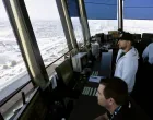 FILE PHOTO: Air traffic controllers talk with pilots inside the control tower at Los Angeles International Airport (LAX) in Los Angeles, California, U.S., June 24, 2016. REUTERS/Bob Riha, Jr/File Photo/Bob Riha Jr