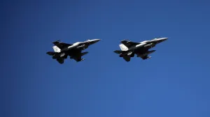 Greek fighter jets fly over during a military parade marking Cyprus' Independence Day in Nicosia, Cyprus, October 1, 2025. REUTERS/Yiannis Kourtoglou/Yiannis Kourtoglou