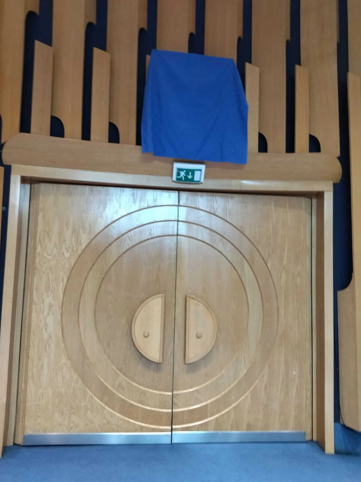 Iz Plave sale Parlamentarne skup&scaron;tine BiH iznesene sve četiri velike zastave BiH, a grb BiH prekriven/Naprijed Bih!