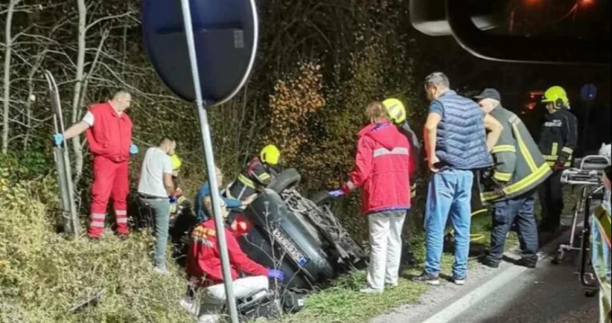 Mjesto nesreće - poginule dvije osobe na magistralnom putu, Prijedor - Banja Luka/Facebook