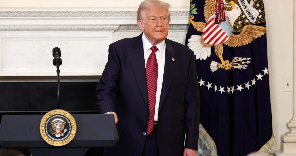 U.S. President Donald Trump looks on during a breakfast with Republican Senators at the White House in Washington, D.C., U.S. November 5, 2025. REUTERS/Kevin Lamarque/Kevin Lamarque