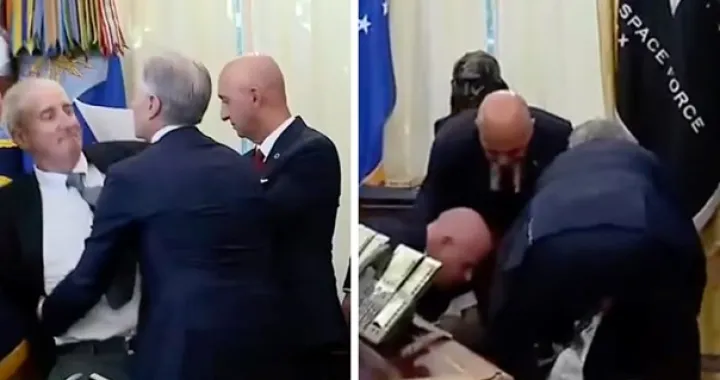 Direktor farmaceutske kompanije, ovalni ured, srušio se/