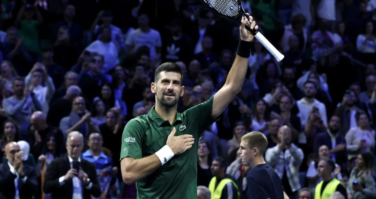 Tennis - ATP 250 - Hellenic Championship - Telekom Center Athens, Marousi, Greece - November 7, 2025 Serbia's Novak Djokovic celebrates winning his semi final match against Germany's Yannick Hanfmann REUTERS/Louiza Vradi/Foto: Louiza Vradi