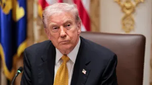 U.S. President Donald Trump hosts a bilateral lunch with Hungary's Prime Minister Viktor Orban (not pictured) at the White House in Washington, D.C., U.S., November 7, 2025. REUTERS/Jonathan Ernst/Jonathan Ernst