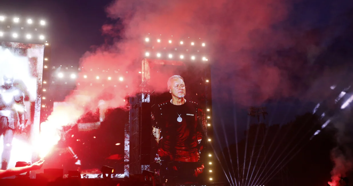 ZAGREB, HRVATSKA - 5. JULI 2025. Marko Perković Thompson u subotu navečer održao je veliki koncert na zagrebačkom Hipodromu, kojemu je, prema dostupnim podacima, prisustvovalo oko pola miliona ljudi (Stipe Majic - Anadolu Agency)/