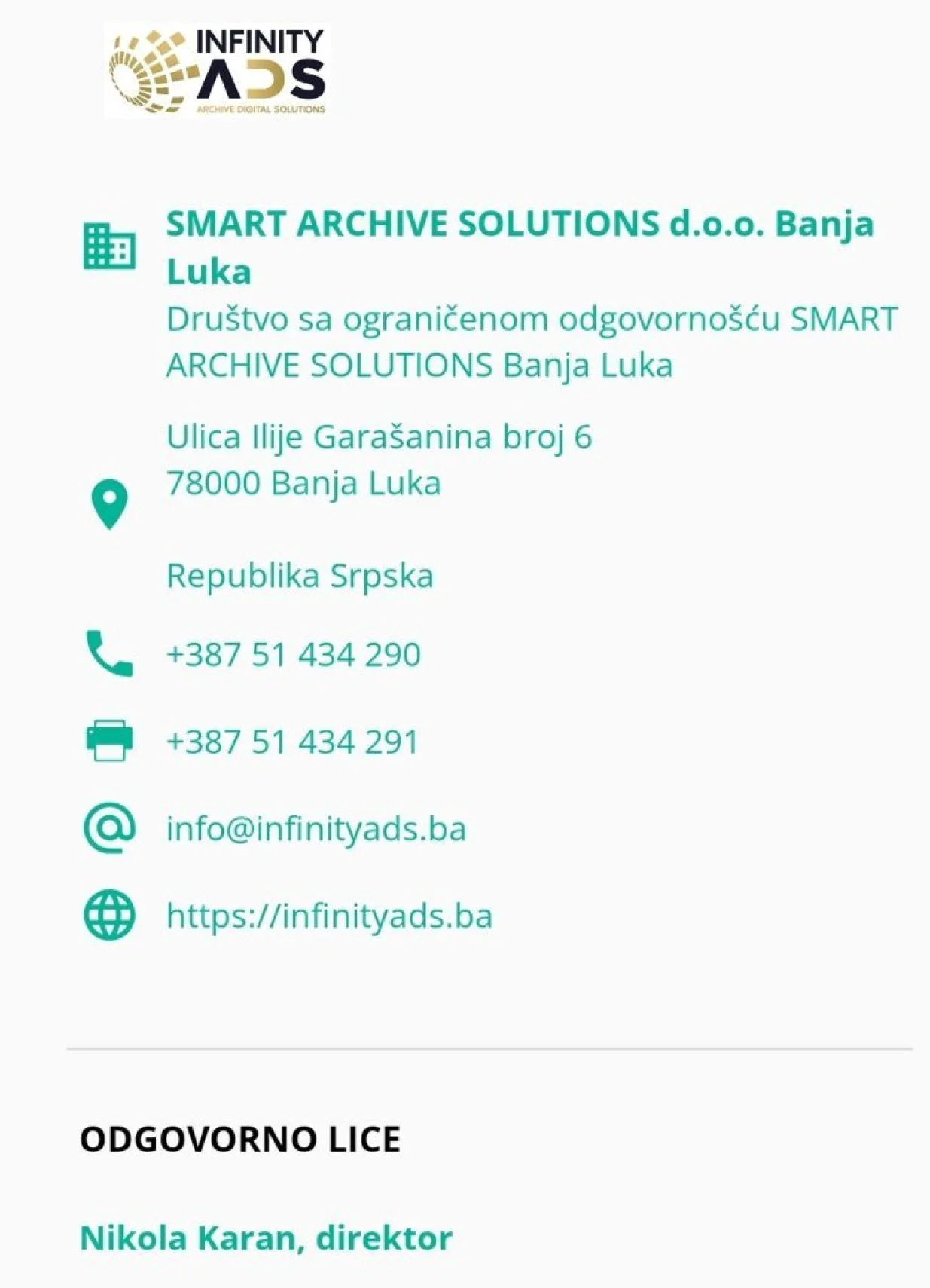 Nikola Karan, sin Siniše Karana u vlasništvu firme Smart Archive Solutions/