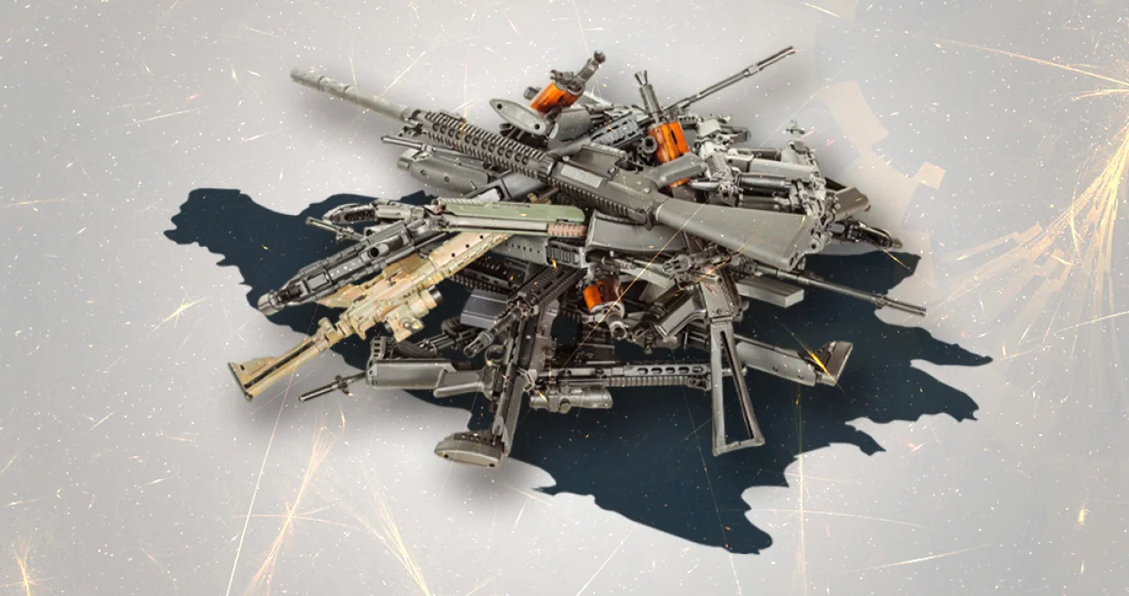 Vizual za kolumnu, puše, pištolji, oružje, municija u BiH/Benjamin Krnić