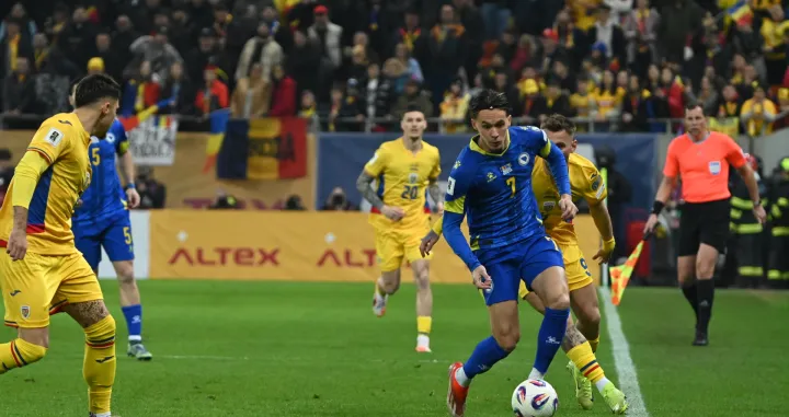 Detalj s utakmice između Rumunije i BiH (FOTO: N/FSBiH)/Foto: 