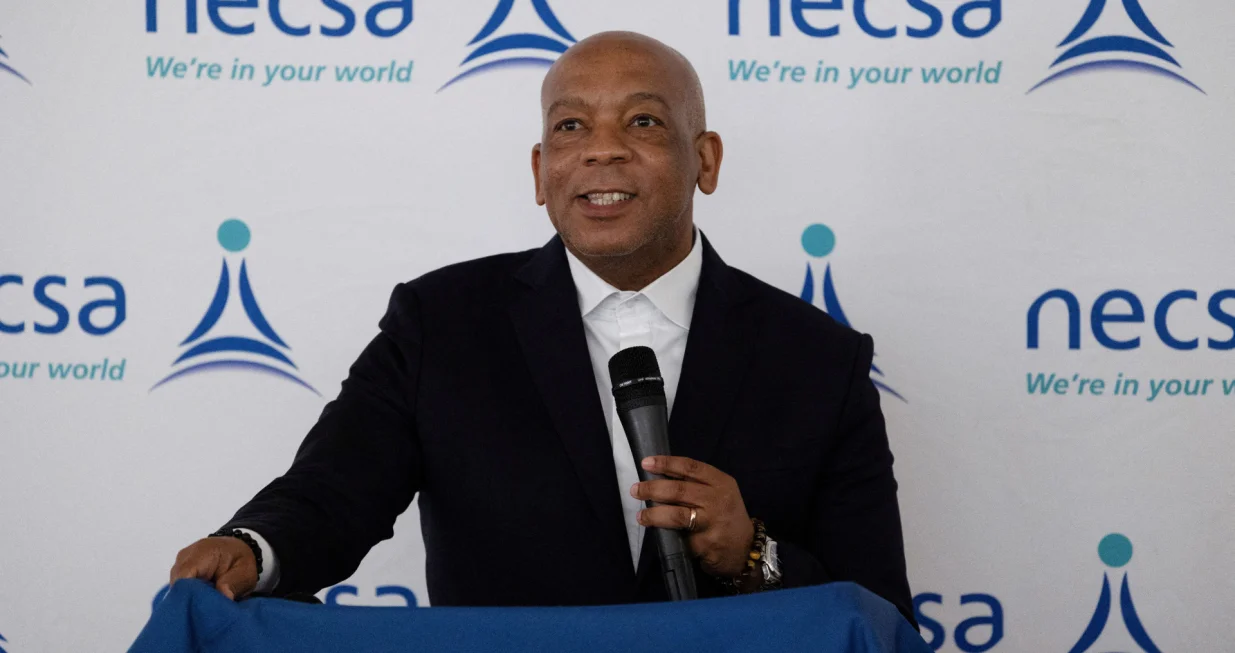 FILE PHOTO: South African Minister of Electricity and Energy Kgosientsho Ramokgopa speaks at the South African Nuclear Energy Corporation (Necsa) at Pelindaba, South Africa, November 14, 2024. REUTERS/Alet Pretorius/File Photo/Alet Pretorius