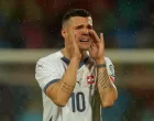 Soccer Football - FIFA World Cup - UEFA Qualifiers - Group B - Kosovo v Switzerland - Fadil Vokrri Stadium, Pristina, Kosovo - November 18, 2025 Switzerland's Granit Xhaka reacts REUTERS/Valdrin Xhemaj/Foto: Valdrin Xhemaj