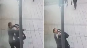 Snimljen napad na policajca/Printscreen/X.com//