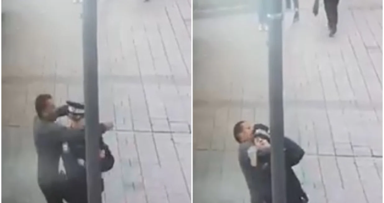 Snimljen napad na policajca/Printscreen/X.com//