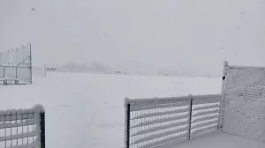 Pomoćni stadion FK Slavija pod snijegom/Foto: 