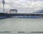 Stadion Željezničara zaštićen najlonom/Foto: 