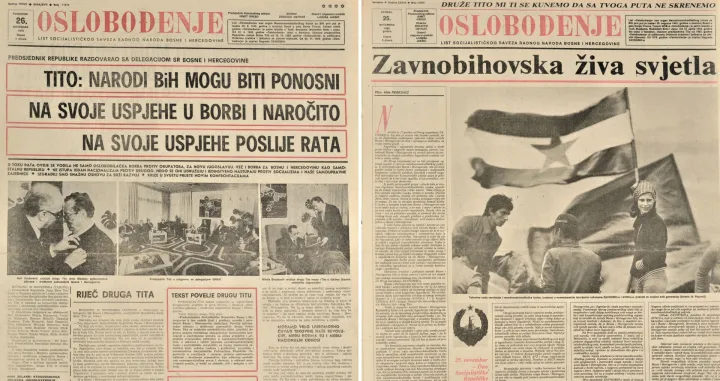 Naslovnica Oslobođenja o 25. novembru, Danu državnosti BiH (1979. i 1980.)/Arhiva Oslobođenja
