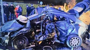 Smrskano vozilo na mjestu nesreće/Pink.rs/