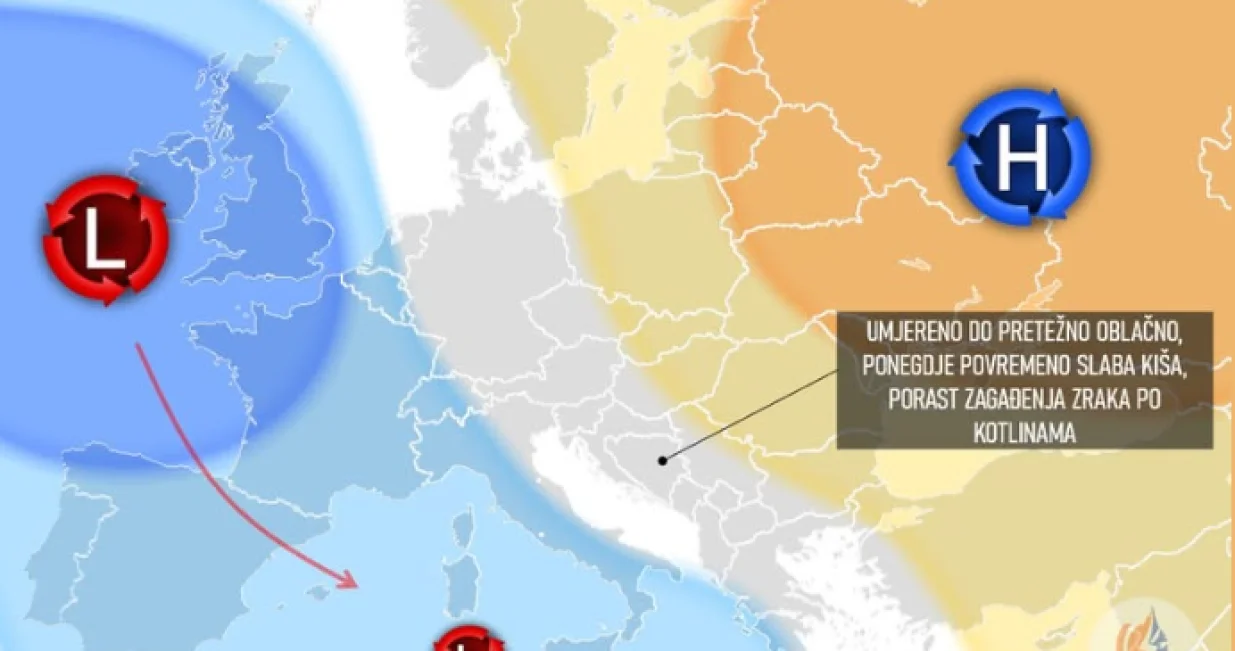 BH Meteo, vremenska prognoza, početka decembra/Bh Meteo