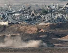 An Israeli tank operates in Gaza, as seen from Israel's border with Gaza, Israel, November 18, 2025. REUTERS/Amir Cohen/Amir Cohen
