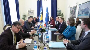 Elmedin Konaković sa delegacijom Odbora za vanjsku politiku Parlamenta Ujedinjenog Kraljevstva Velike Britanije i Sjeverne Irske koju je predvodio član parlamenta Sir John Whittingdale//