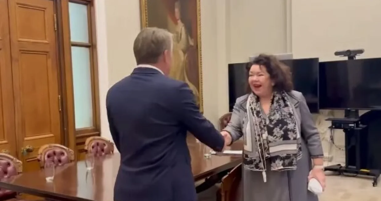 Komšić i Pierce /Printscreen/Facebook//