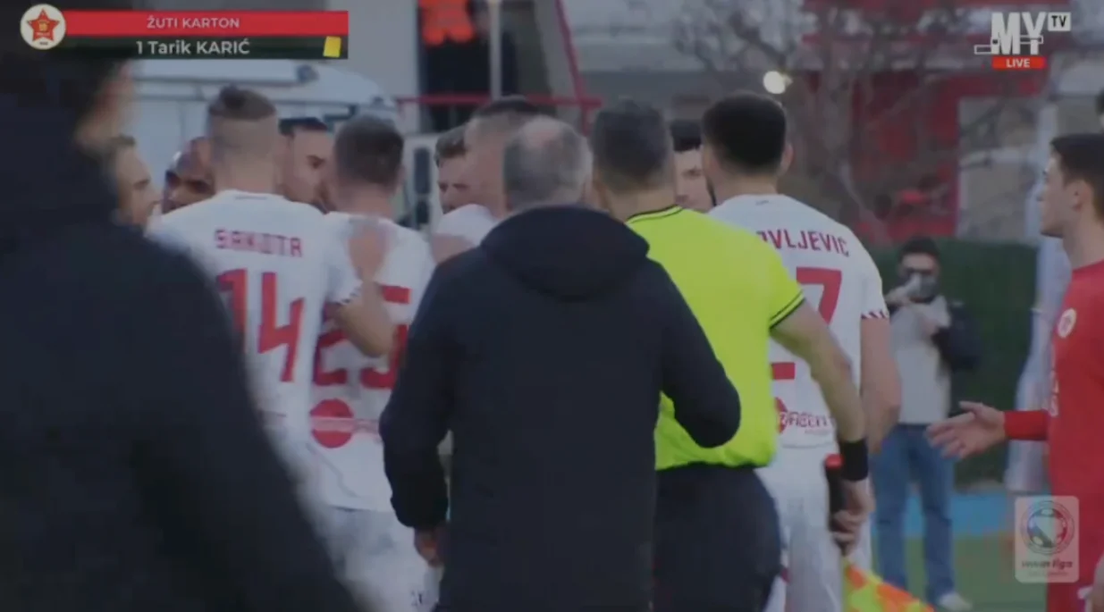 Sukob igrača Zrinjskog i Veleža (FOTO: Screenshot/MYTV)/Foto: 