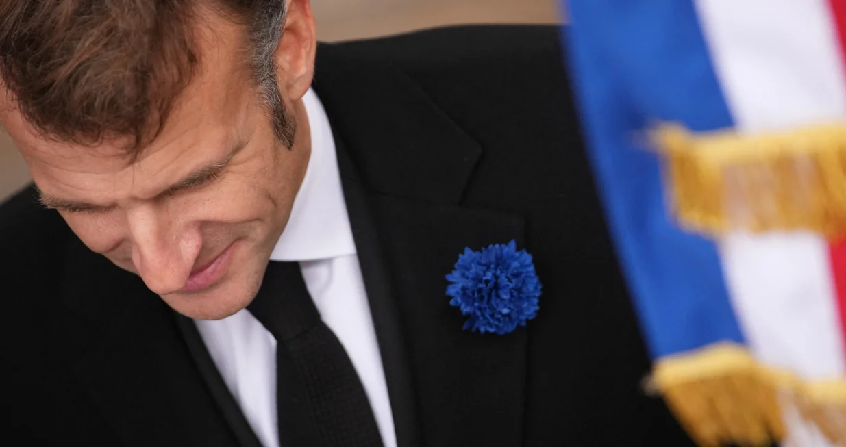 French President Emmanuel Macron attends ceremonies marking the 107th anniversary of the November 11, 1918 Armistice that ended WWI, at the Arc de Triomphe in Paris, France November 11, 2025. Christophe Ena/Pool via REUTERS/Christophe Ena