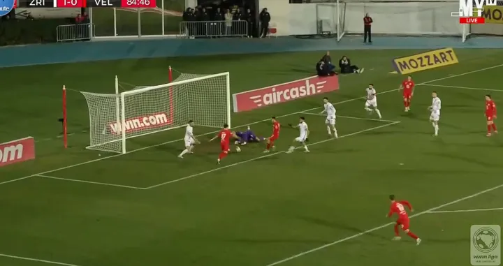 Gol Veleža za izjednačenje rezultata protiv Zrinjskog (FOTO: Screenshot/MYTV)/Foto: 