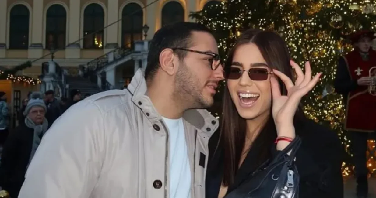 Una Čolić i momak, srbijanski biznismen/Prtsc