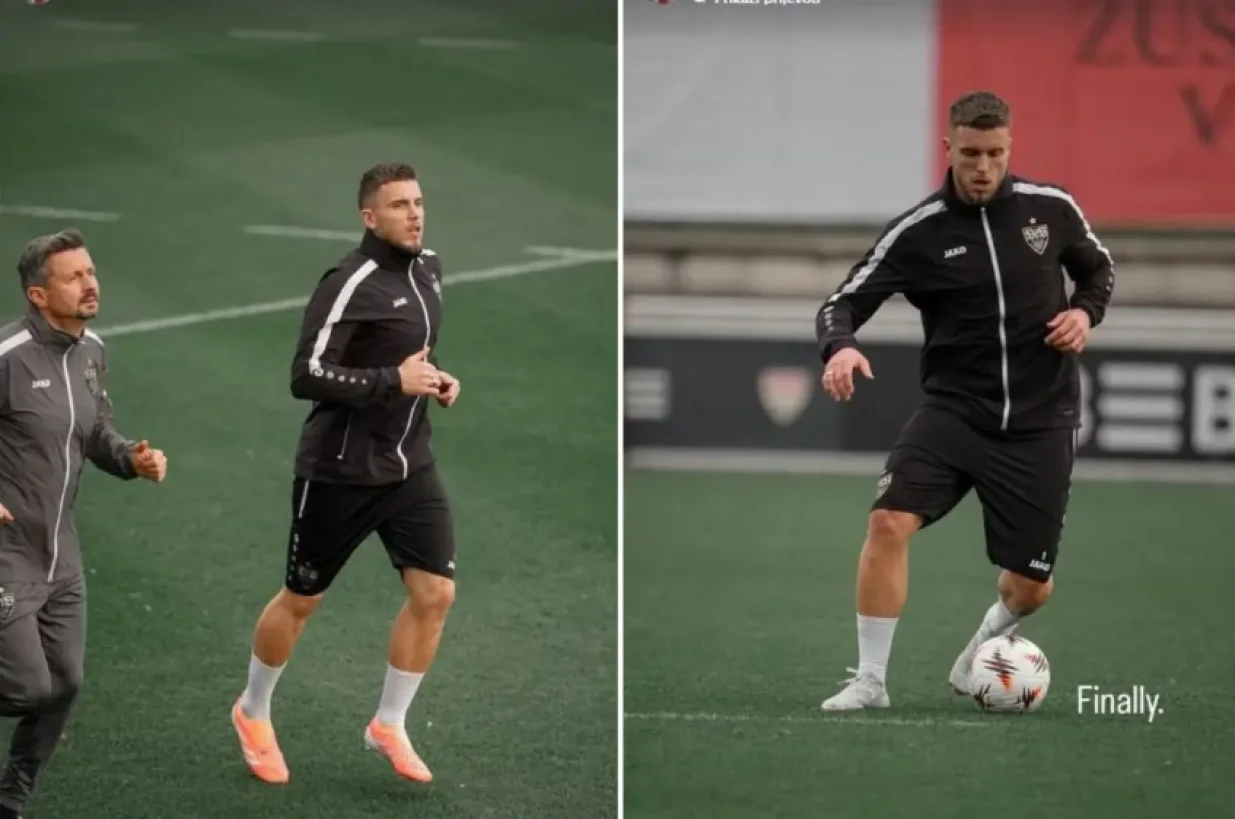 Demirović na treningu Stuttgarta (FOTO: Screenshot/Instagram)/Foto: 
