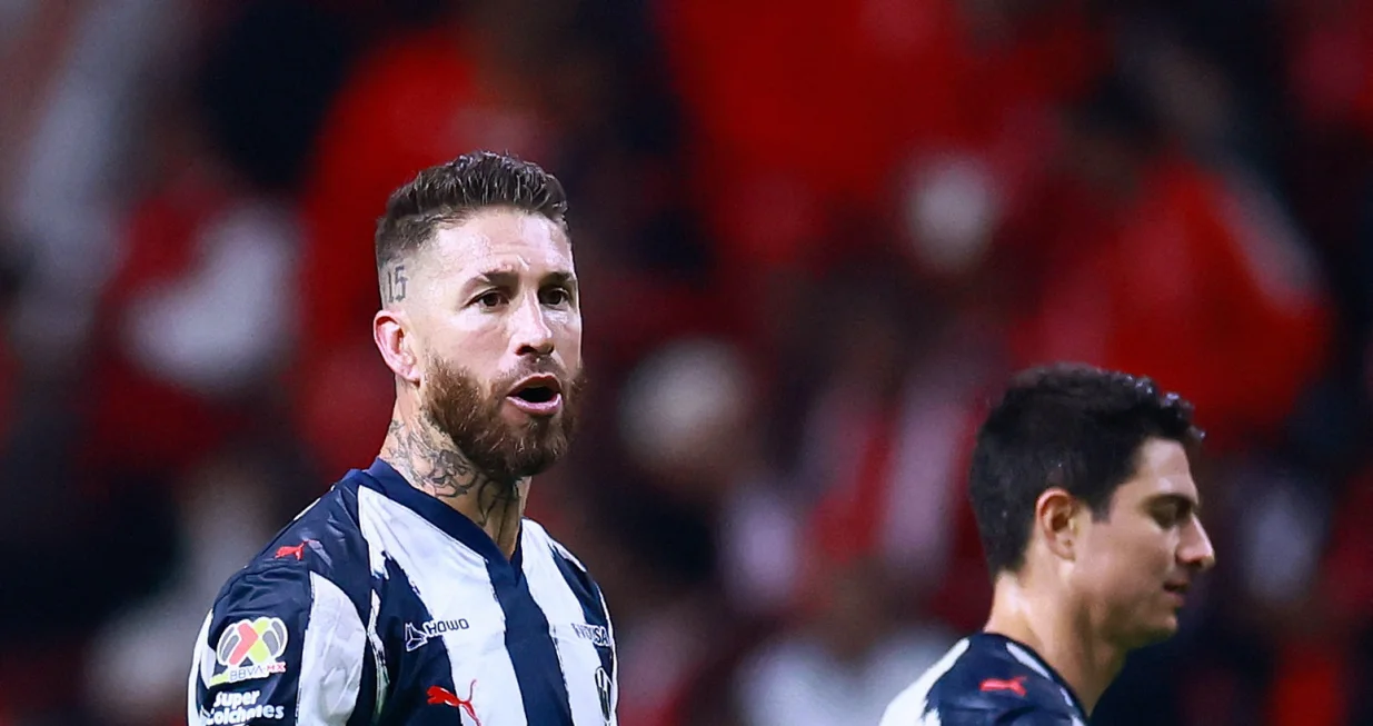 Soccer Football - Liga MX - Semi Final - Second Leg - Toluca v Monterrey - Estadio Nemesio Diez, Toluca, Mexico - December 6, 2025 Monterrey's Sergio Ramos reacts REUTERS/Eloisa Sanchez/Foto: Eloisa Sanchez