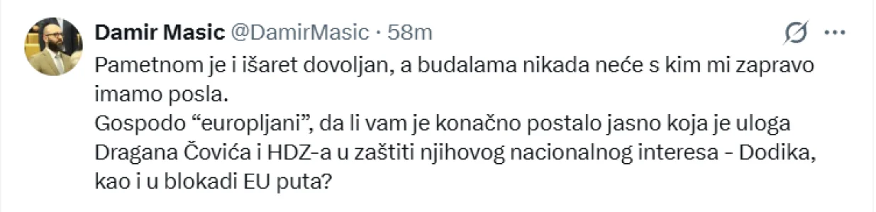 Damir Ma&scaron;ić o Čovićevom govoru u Banjoj Luci/Prtsc