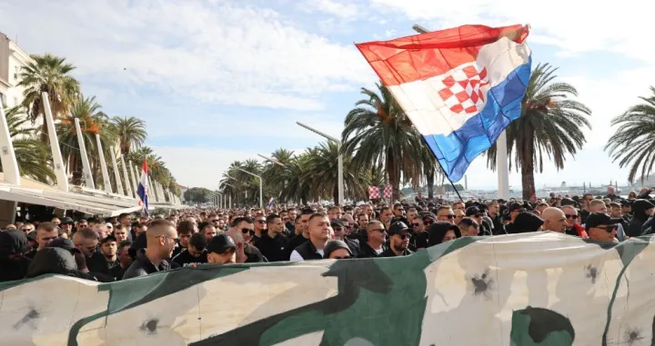Protest, riva, Split, hapšenje napadača na Srbe, Hrvatska/Bogdan Klarić