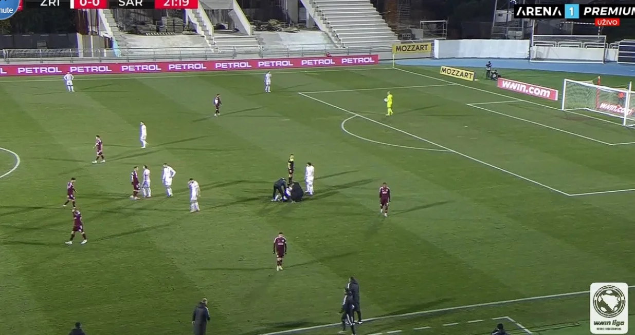 Povreda Jakovljevića protiv Sarajeva (FOTO: Screenshot/Arenasport)/Foto: 