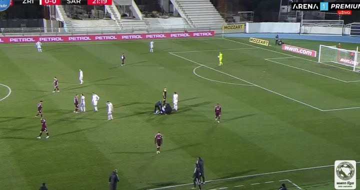 Povreda Jakovljevića protiv Sarajeva (FOTO: Screenshot/Arenasport)/Foto: 